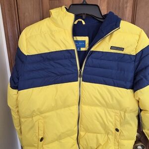Perry Ellis Kids Yellow and Navy Puffer Jacket